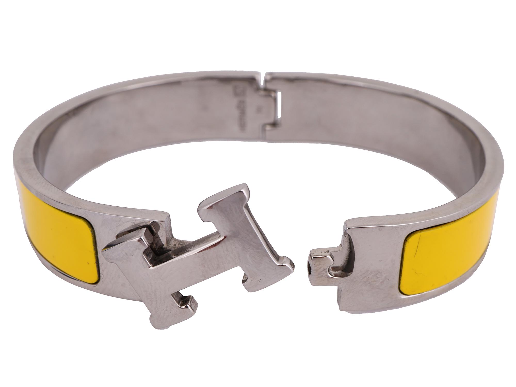 HERMES CLIQUE H YELLOW PALLADIUM PLATED BRACELET PIC-2